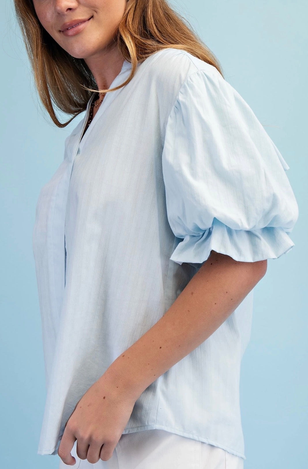 Bow-tiful Top In Powder Blue