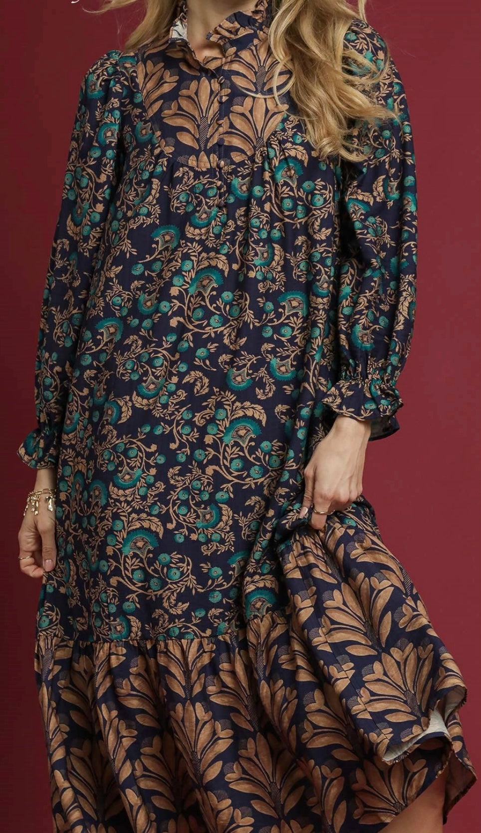 Jessica MIDI In Navy & Brown Mix