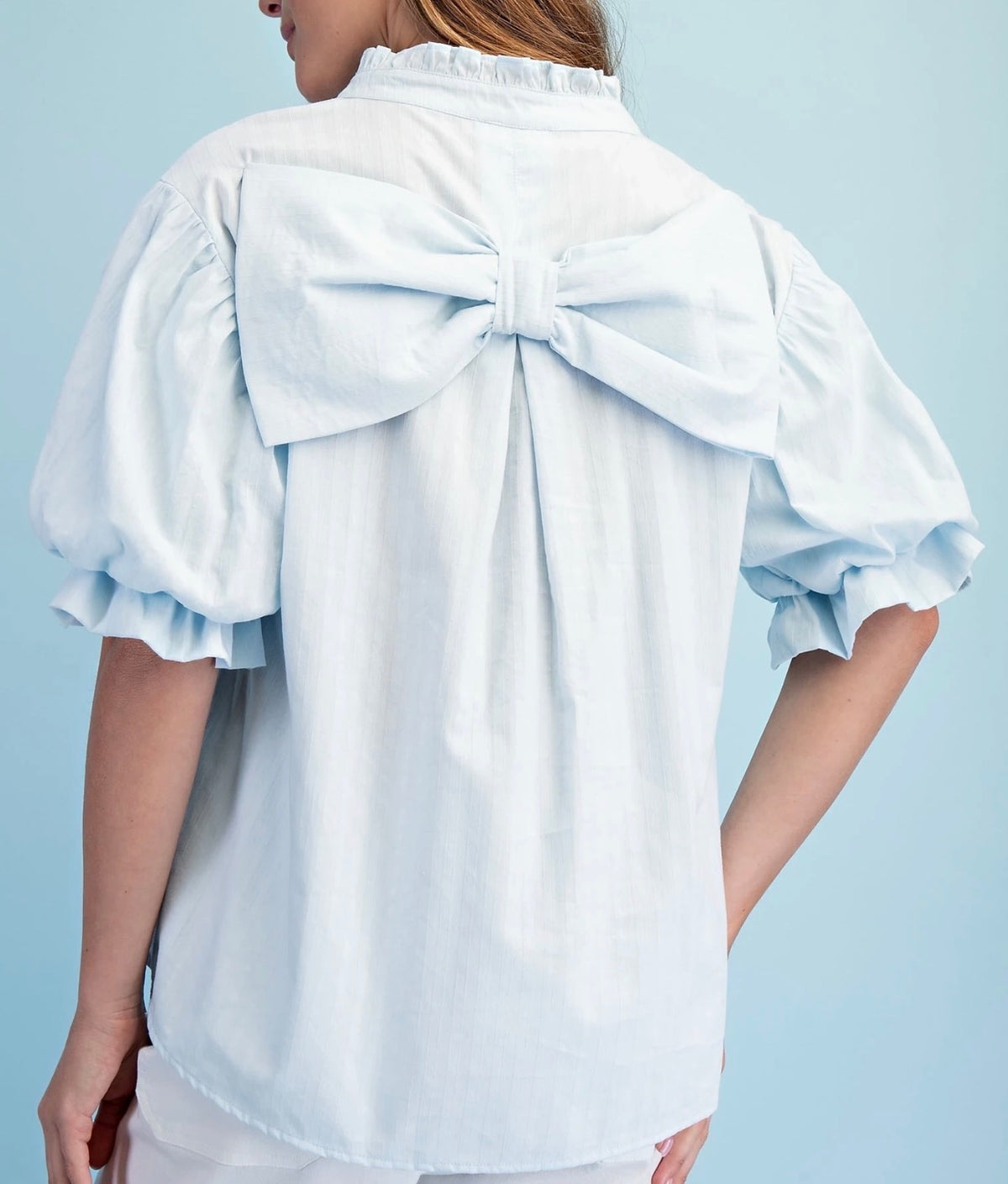 Bow-tiful Top In Powder Blue