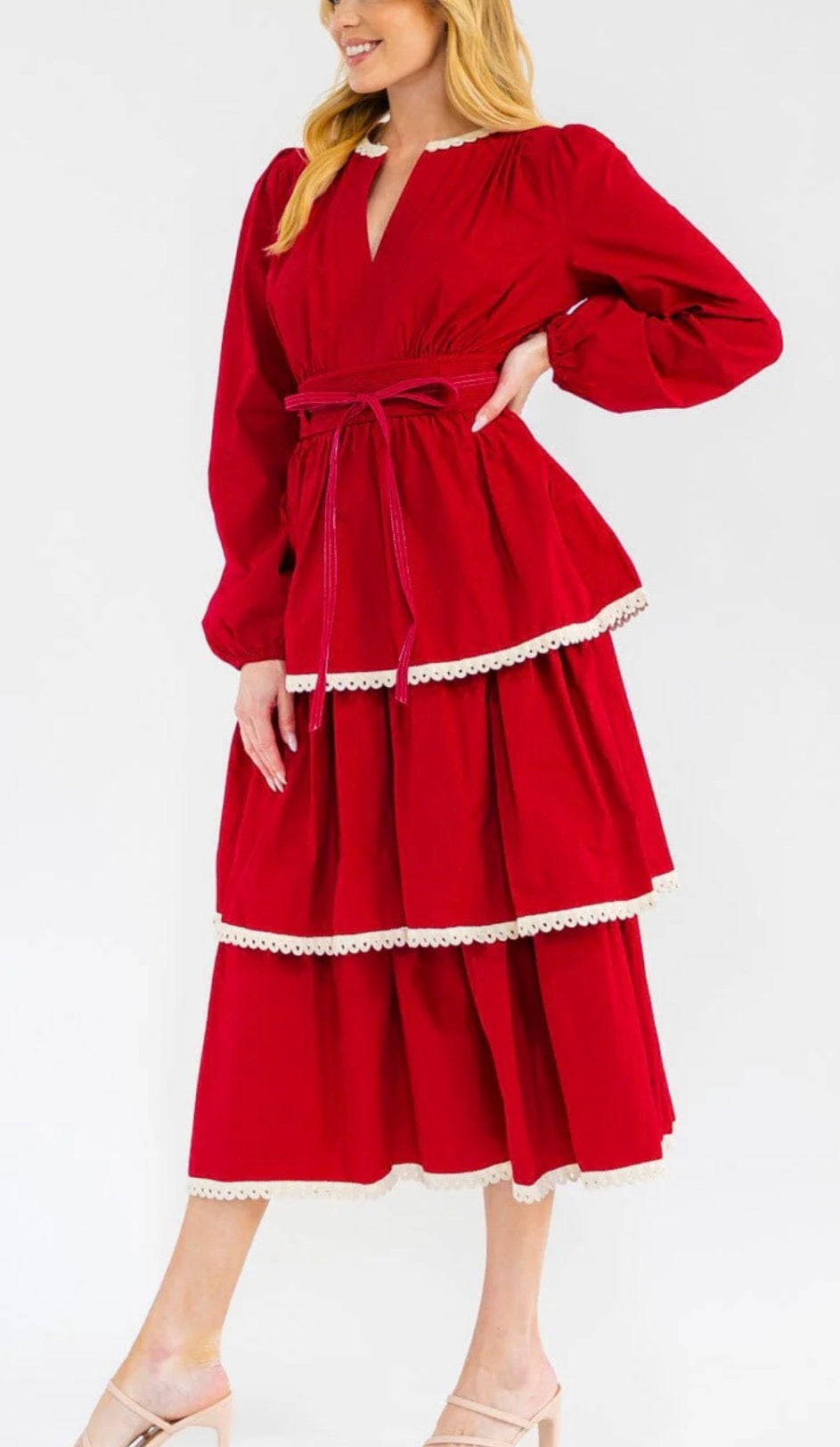 Ruby Tiered MIDI in Burgundy