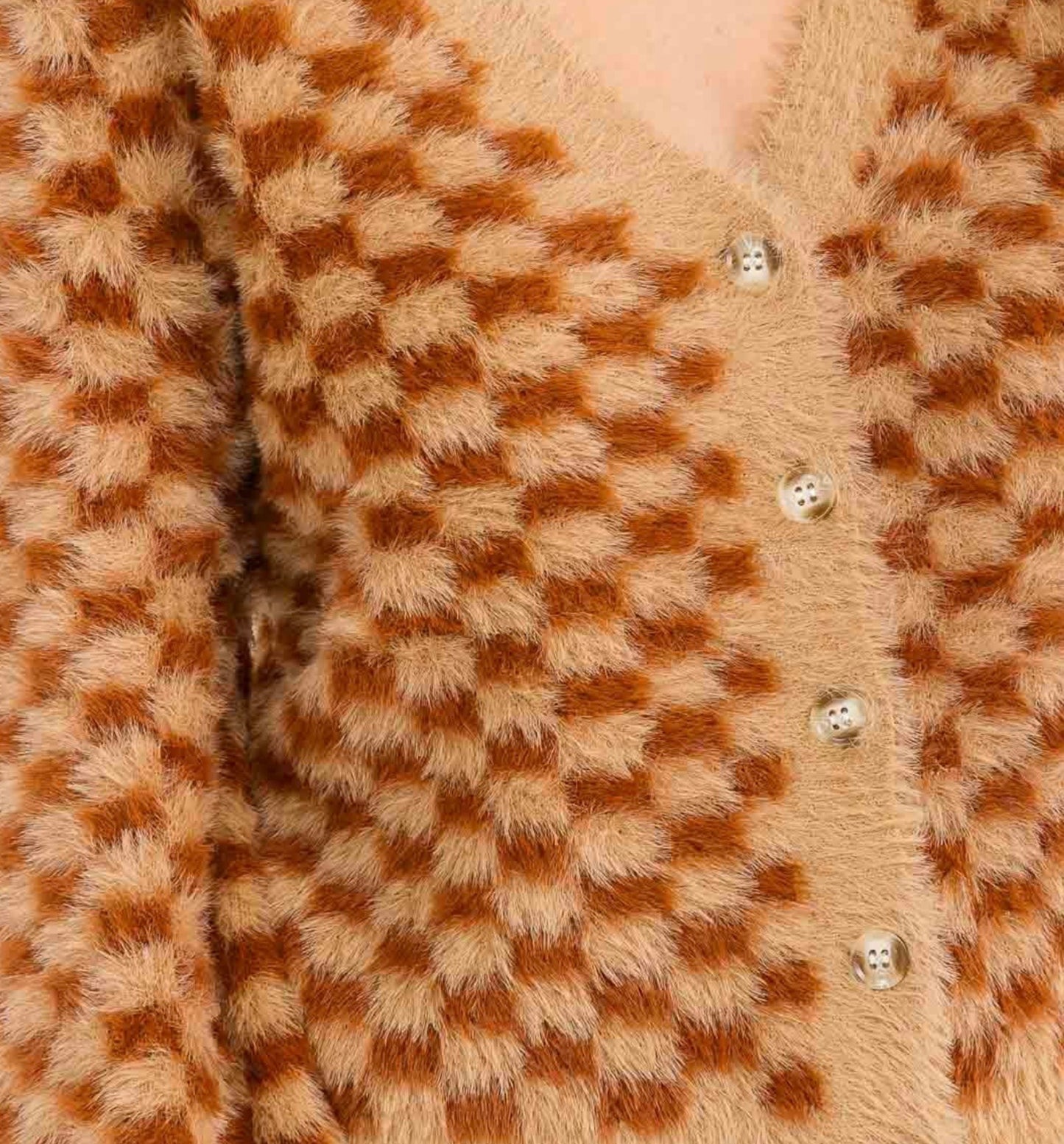 Checkered Fuzzy Sweater