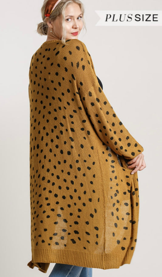 Plus Dalmatian Long Cardigan