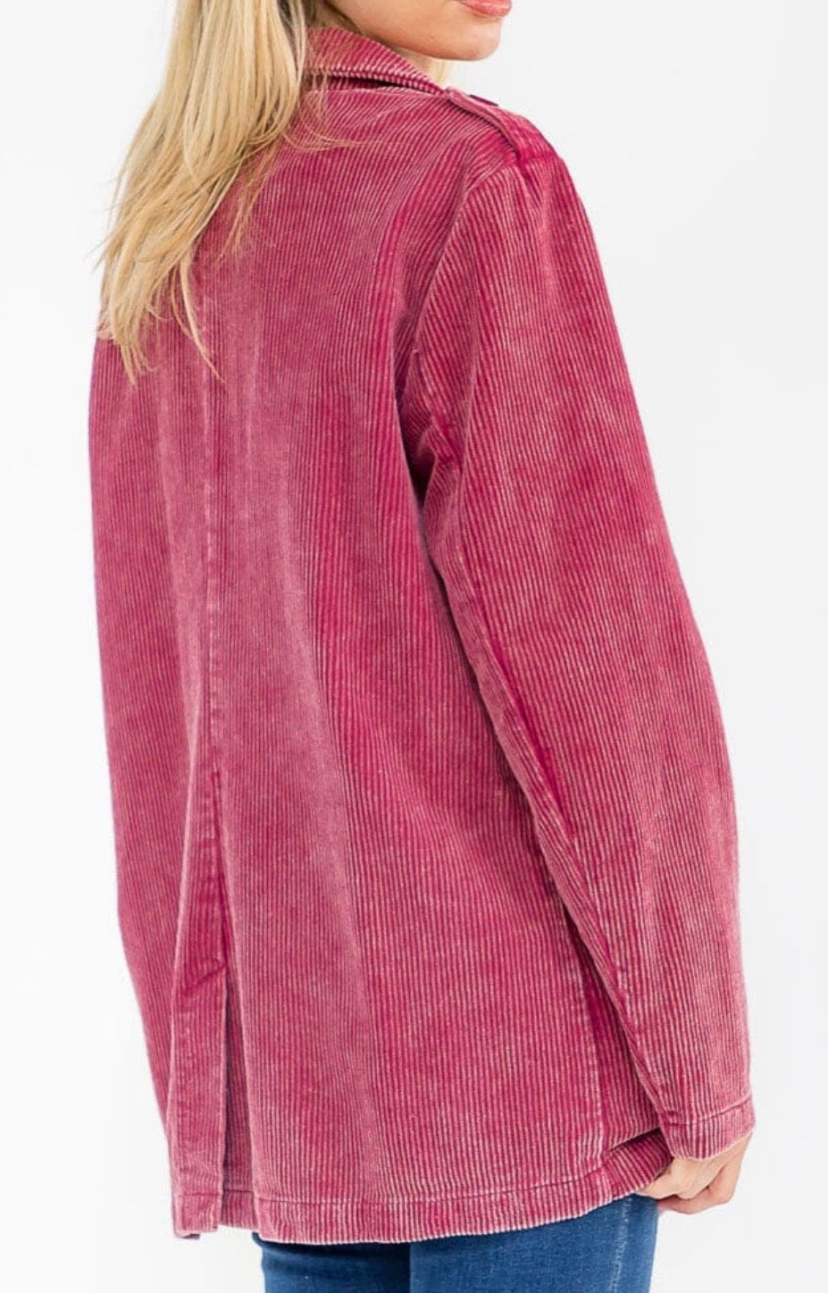 Burgundy Washed Blazer
