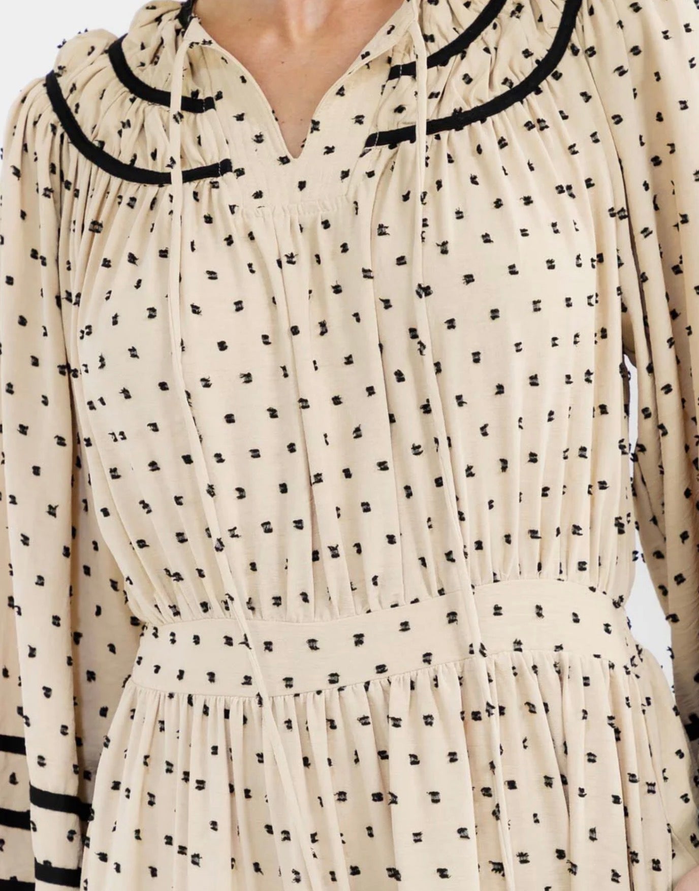 Jackie Dot Maxi in Taupe