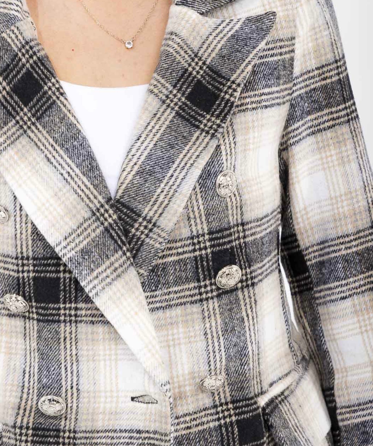 Black and Tan Plaid Blazer
