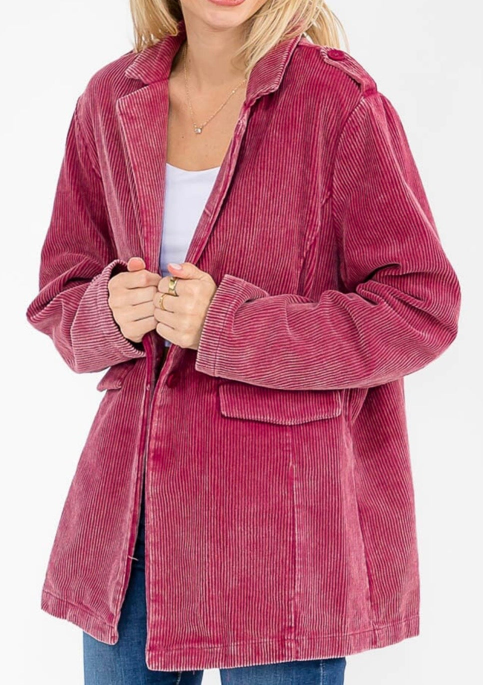 Burgundy Washed Blazer