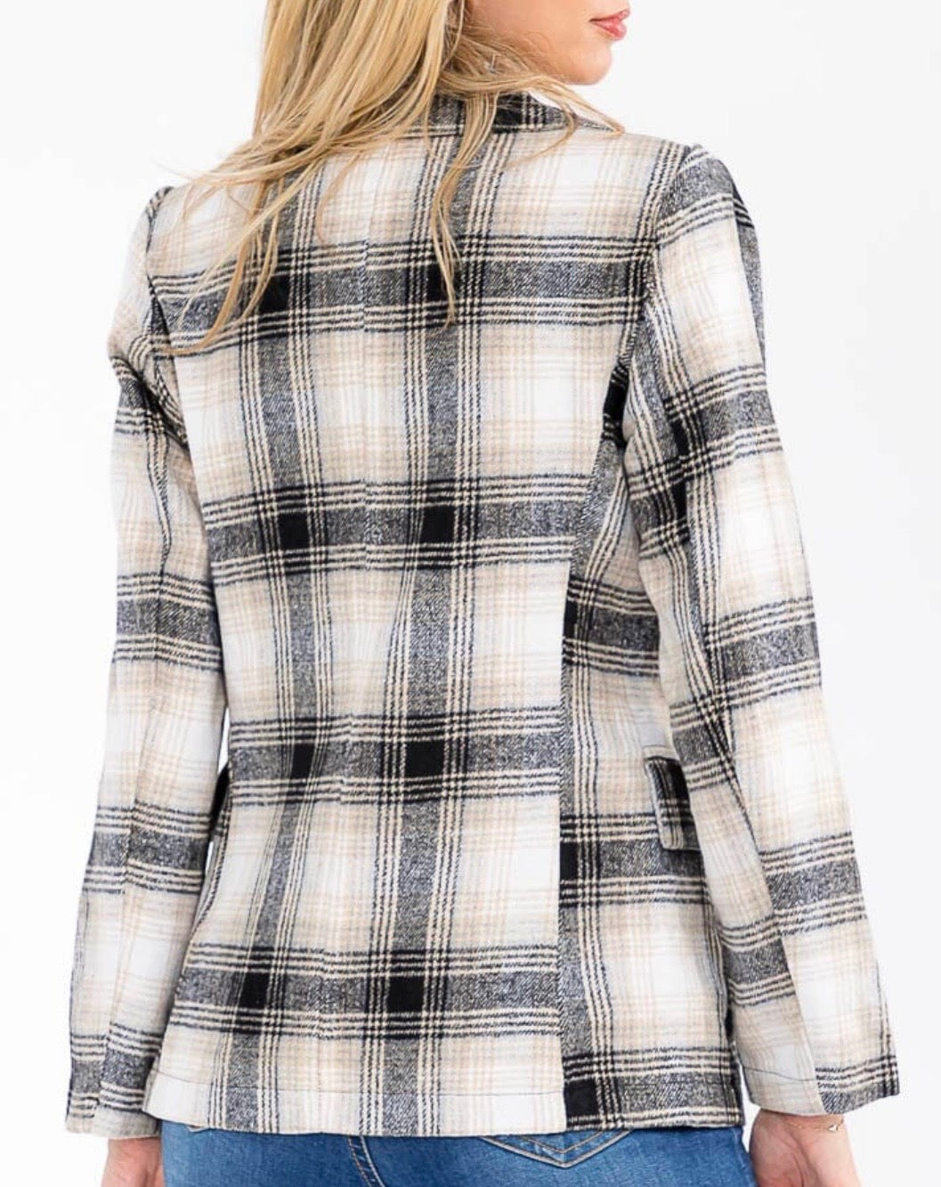 Black and Tan Plaid Blazer