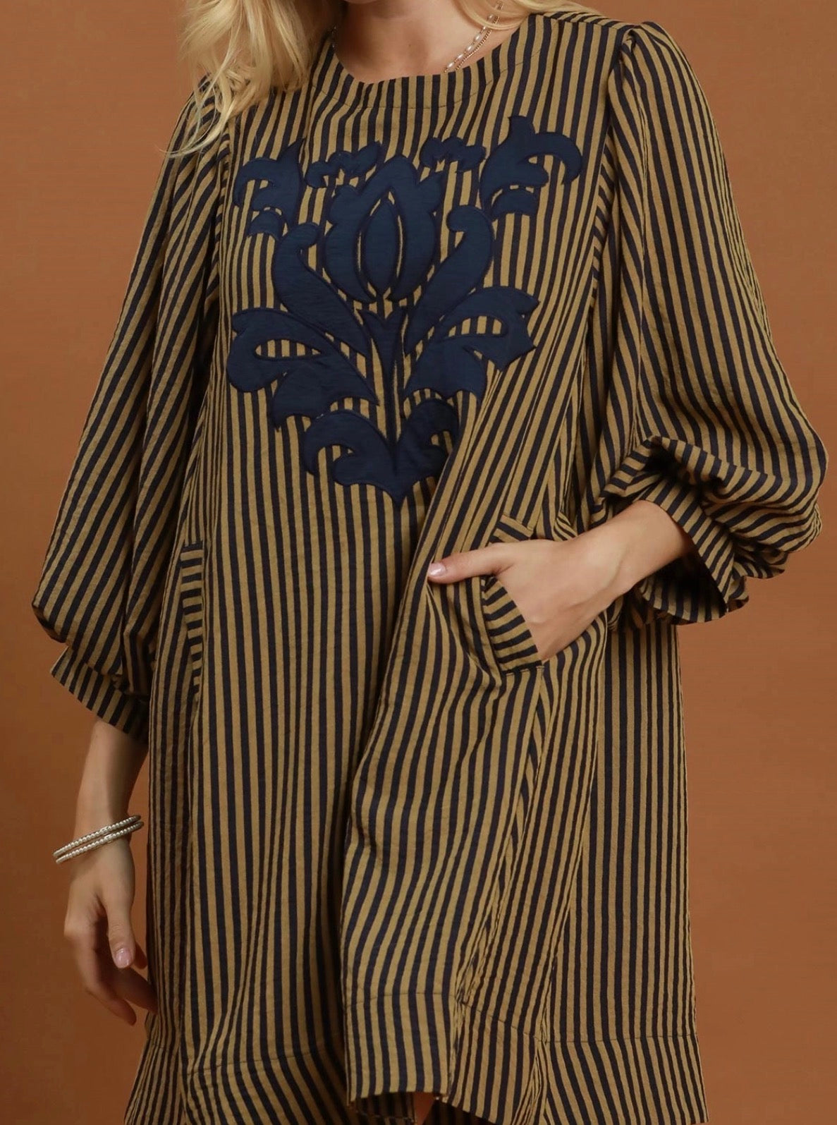 The Striper Top in Navy