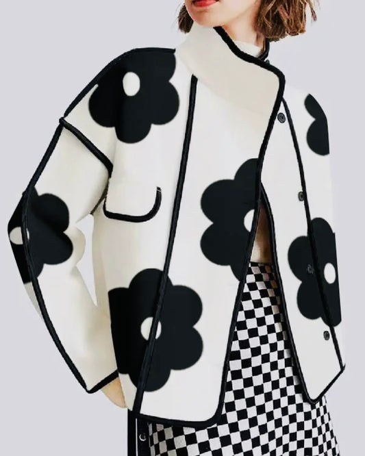 Cream/Black Flower Jacket