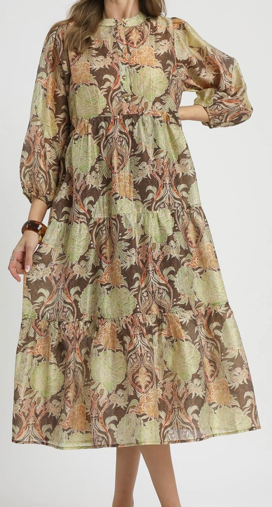 Brown Floral MIDI