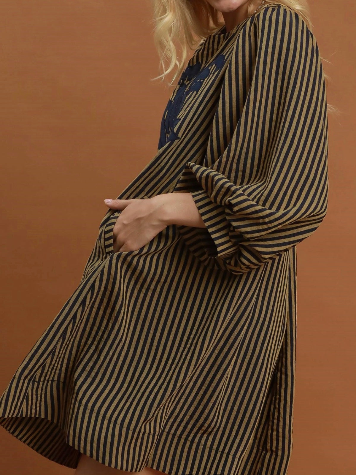 The Striper Top in Navy