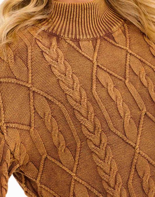 Camel Mock Neck Sweater