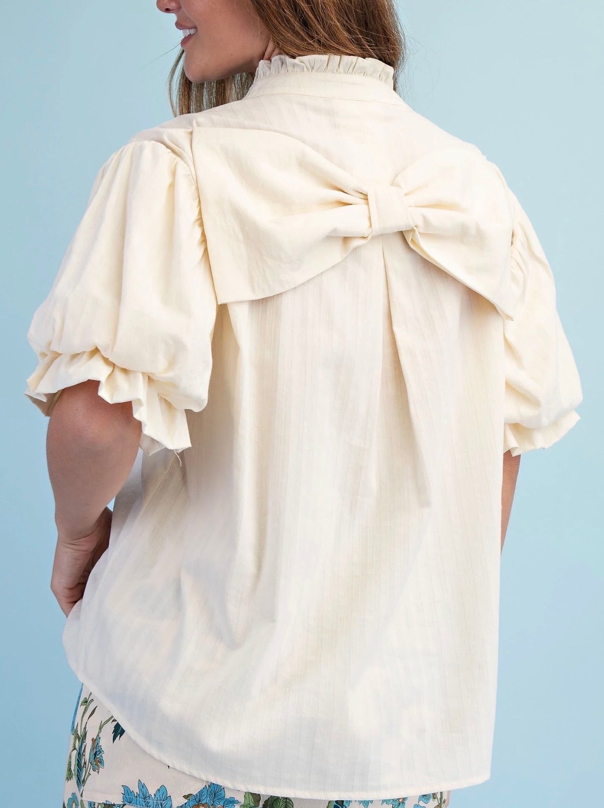 Bow-tiful Top In Cream