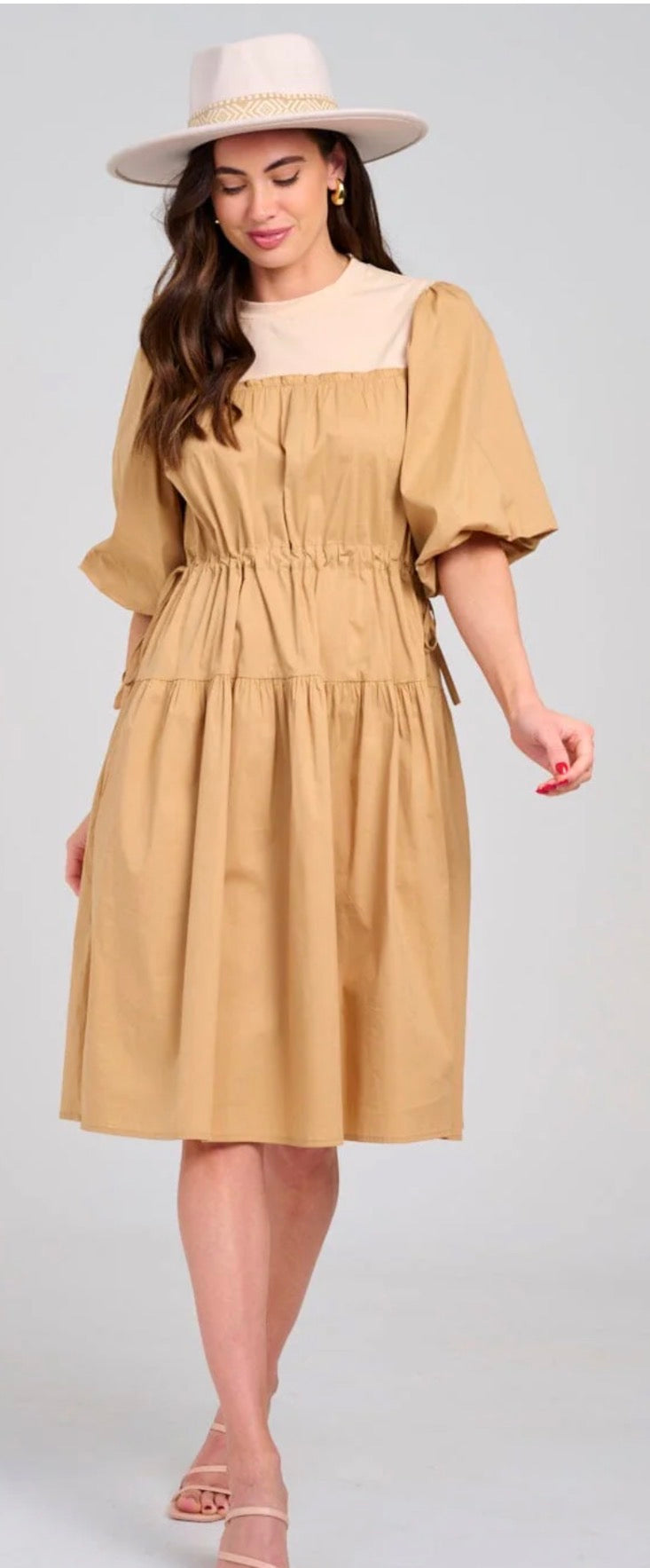 Puff Colorblock MIDI in Taupe