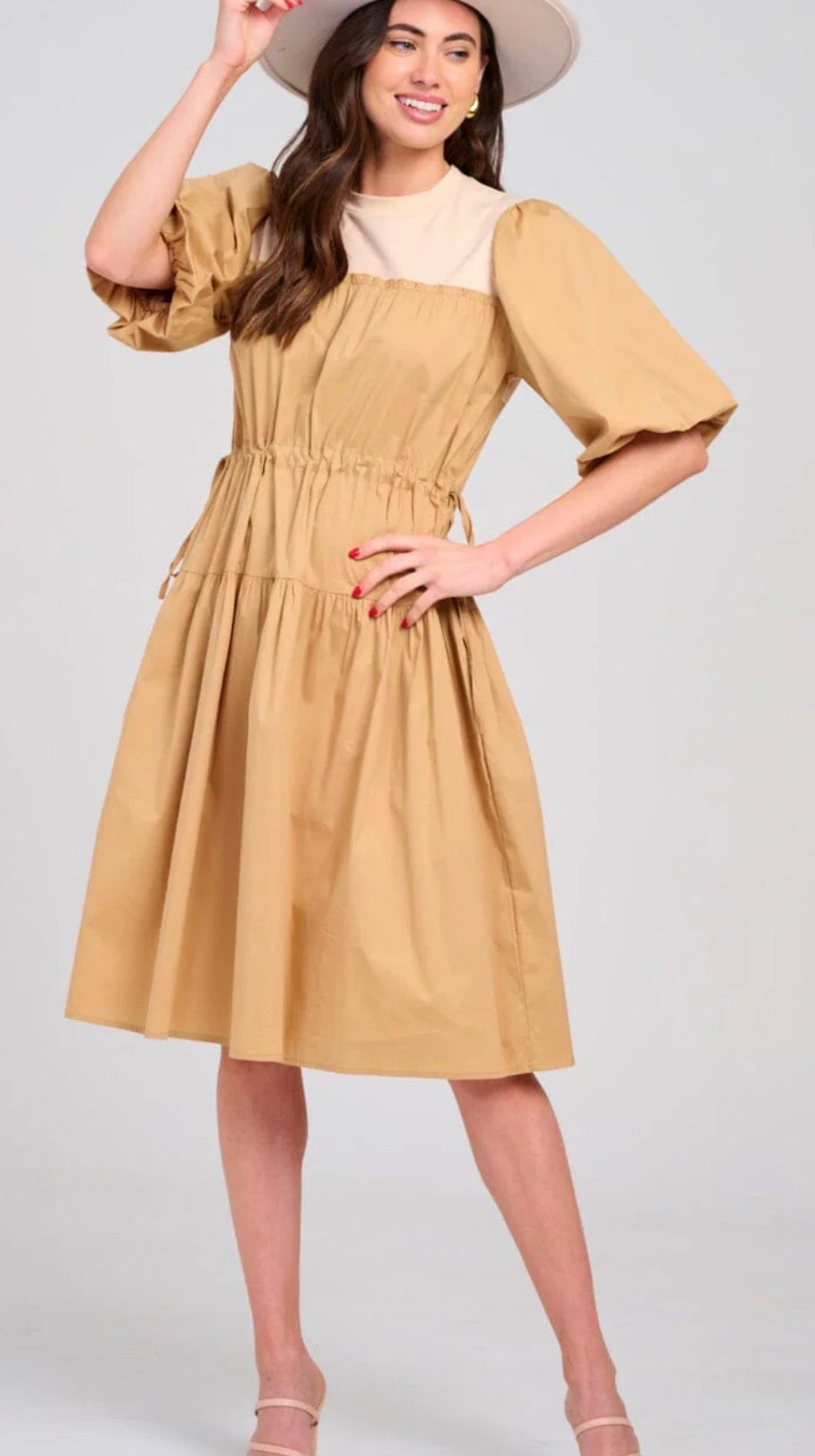 Puff Colorblock MIDI in Taupe