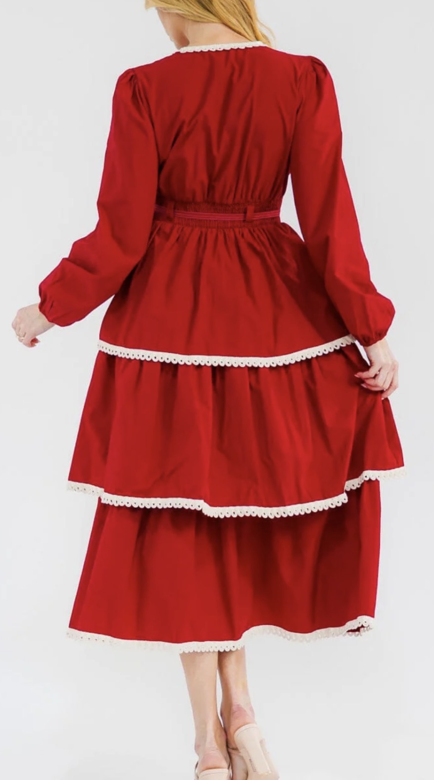 Ruby Tiered MIDI in Burgundy