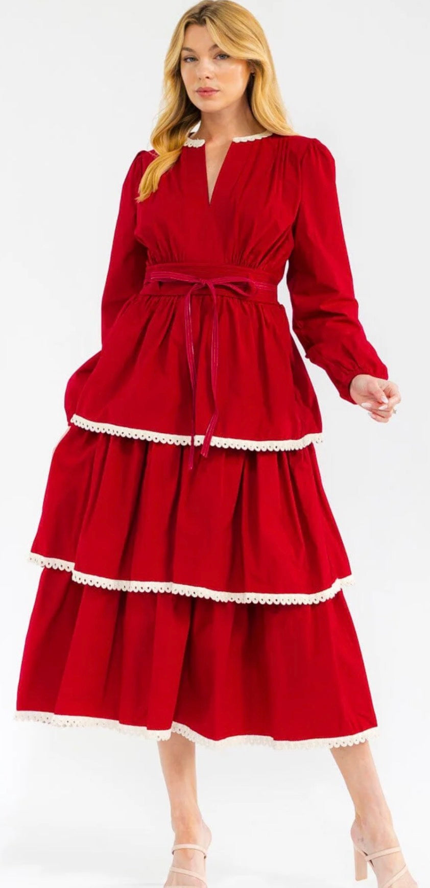 Ruby Tiered MIDI in Burgundy