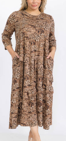 Plus Tiered Maxi Dress