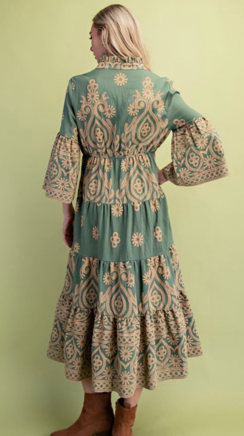 Ava Textured Print MIDI Dress