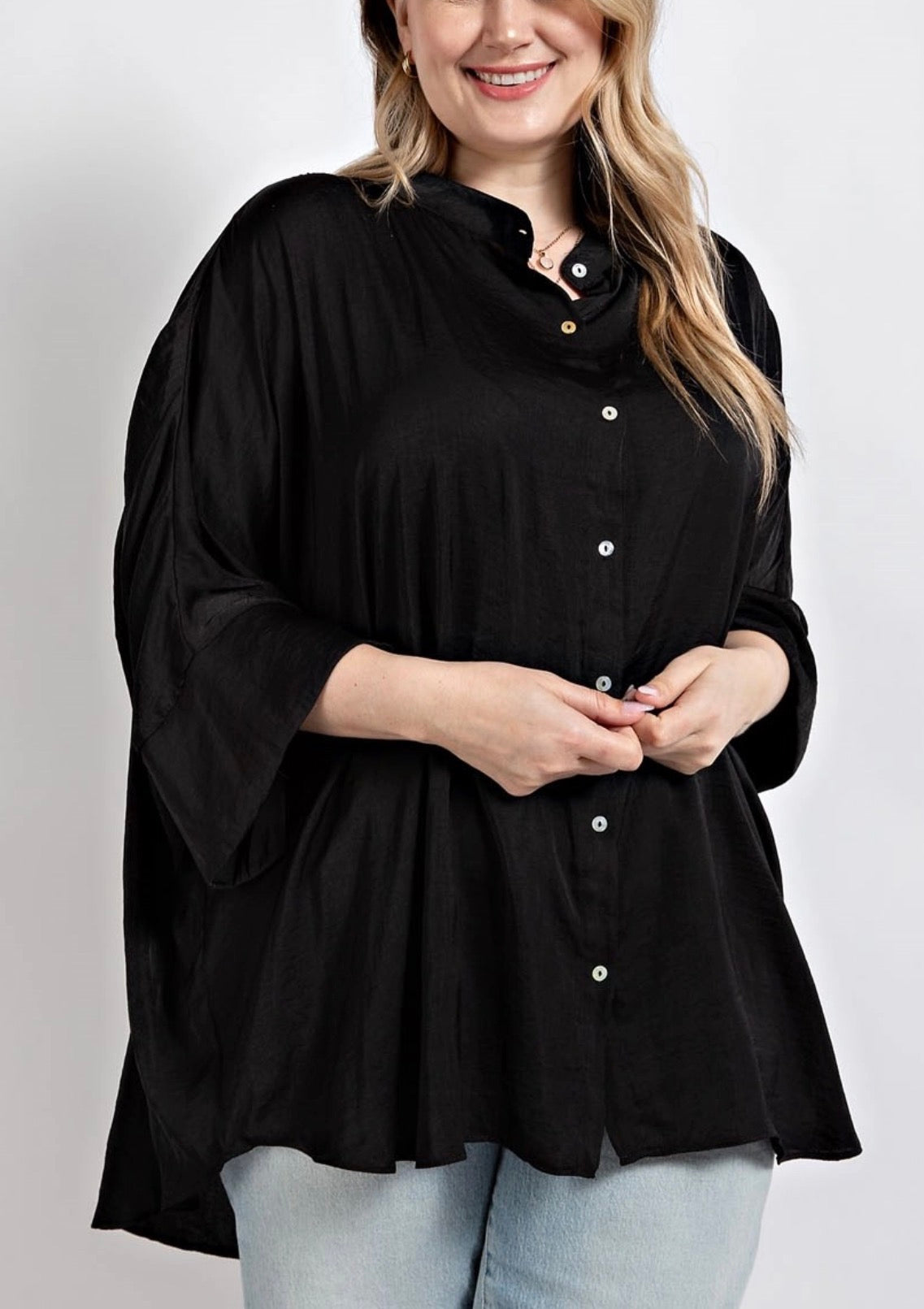 Plus Carla Top in Black