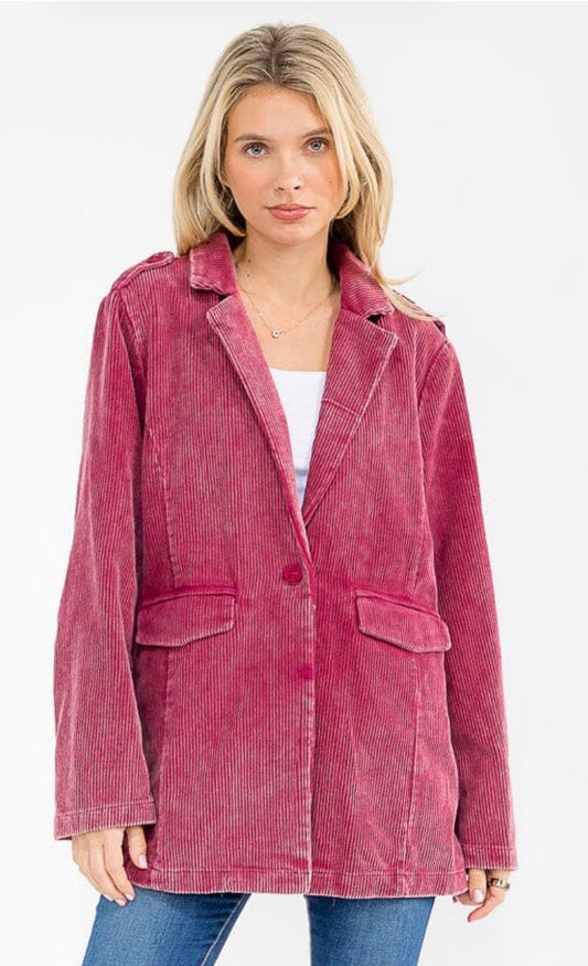 Burgundy Washed Blazer