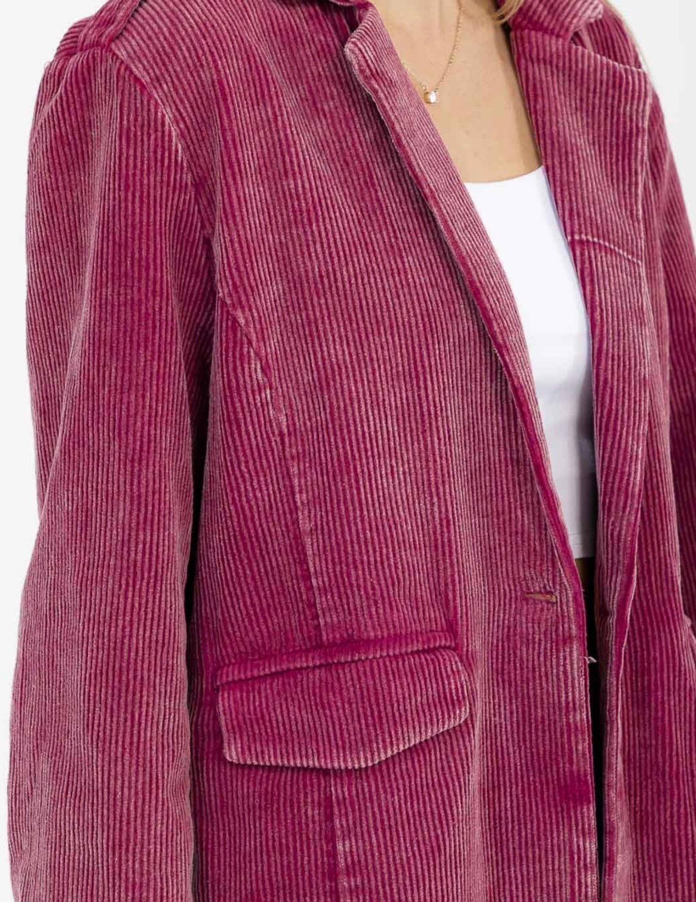 Burgundy Washed Blazer
