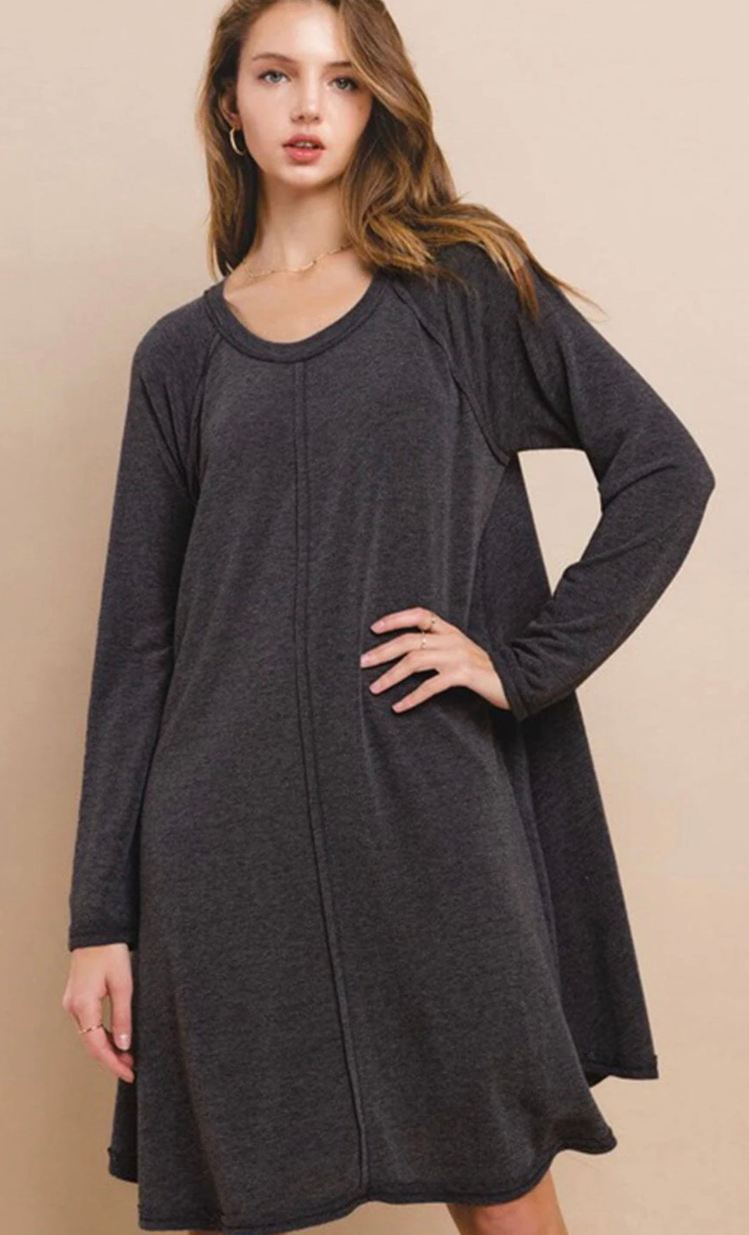 Dana Charcoal Tunic Dress