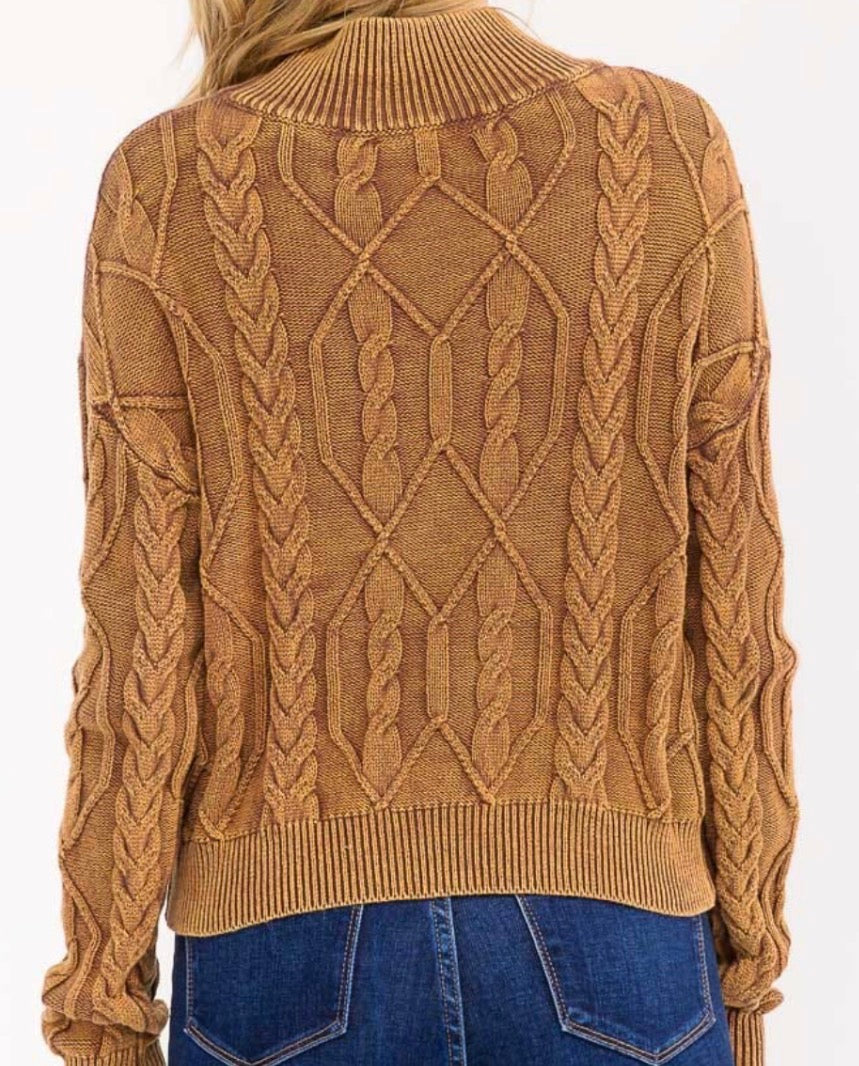 Camel Mock Neck Sweater