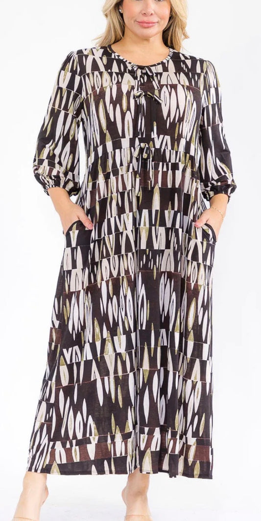 Plus Black Multi Maxi