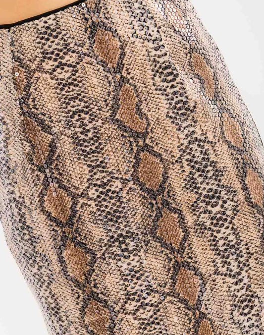 Snake Print sequins Skirt