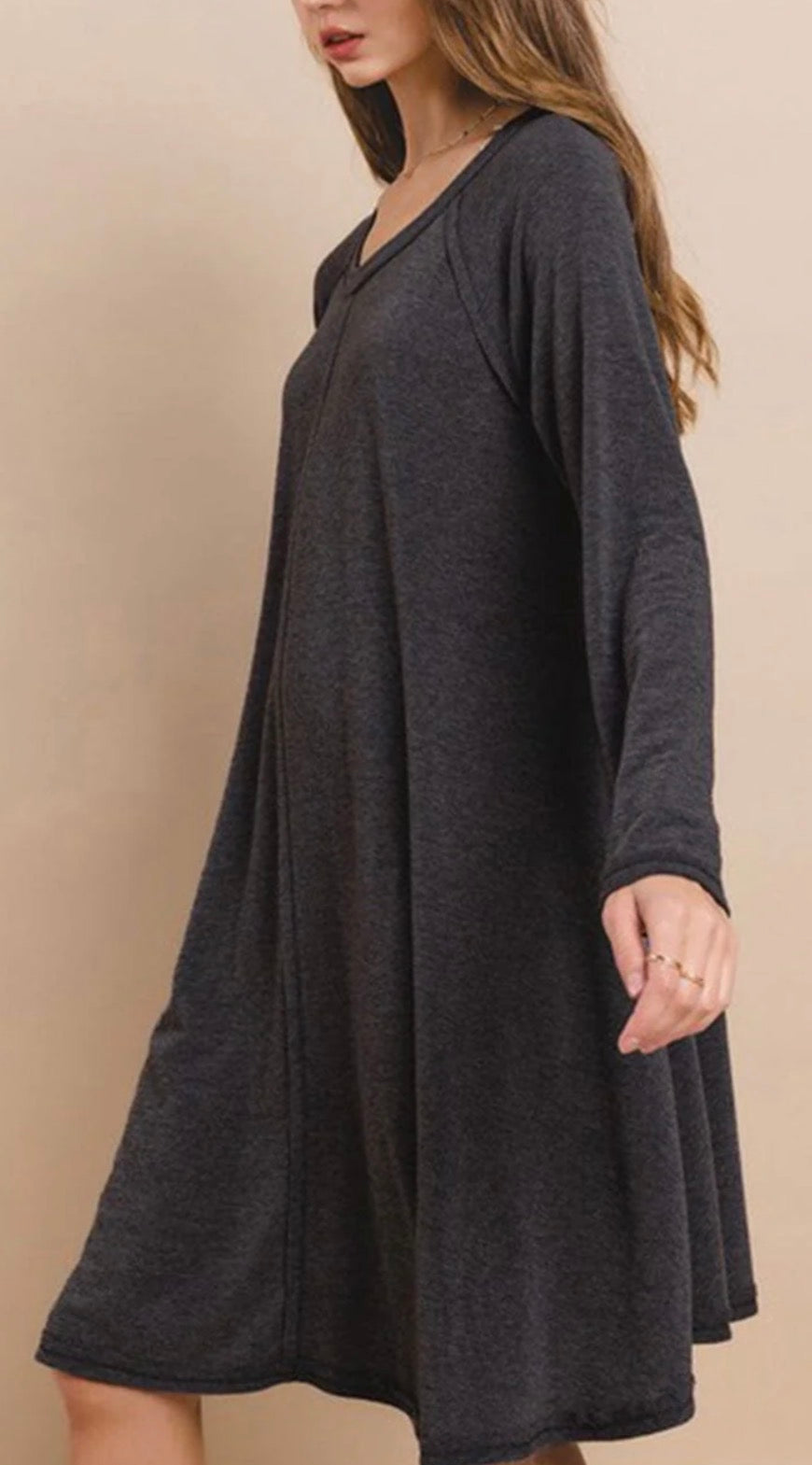 Dana Charcoal Tunic Dress