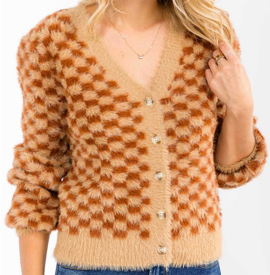 Checkered Fuzzy Sweater