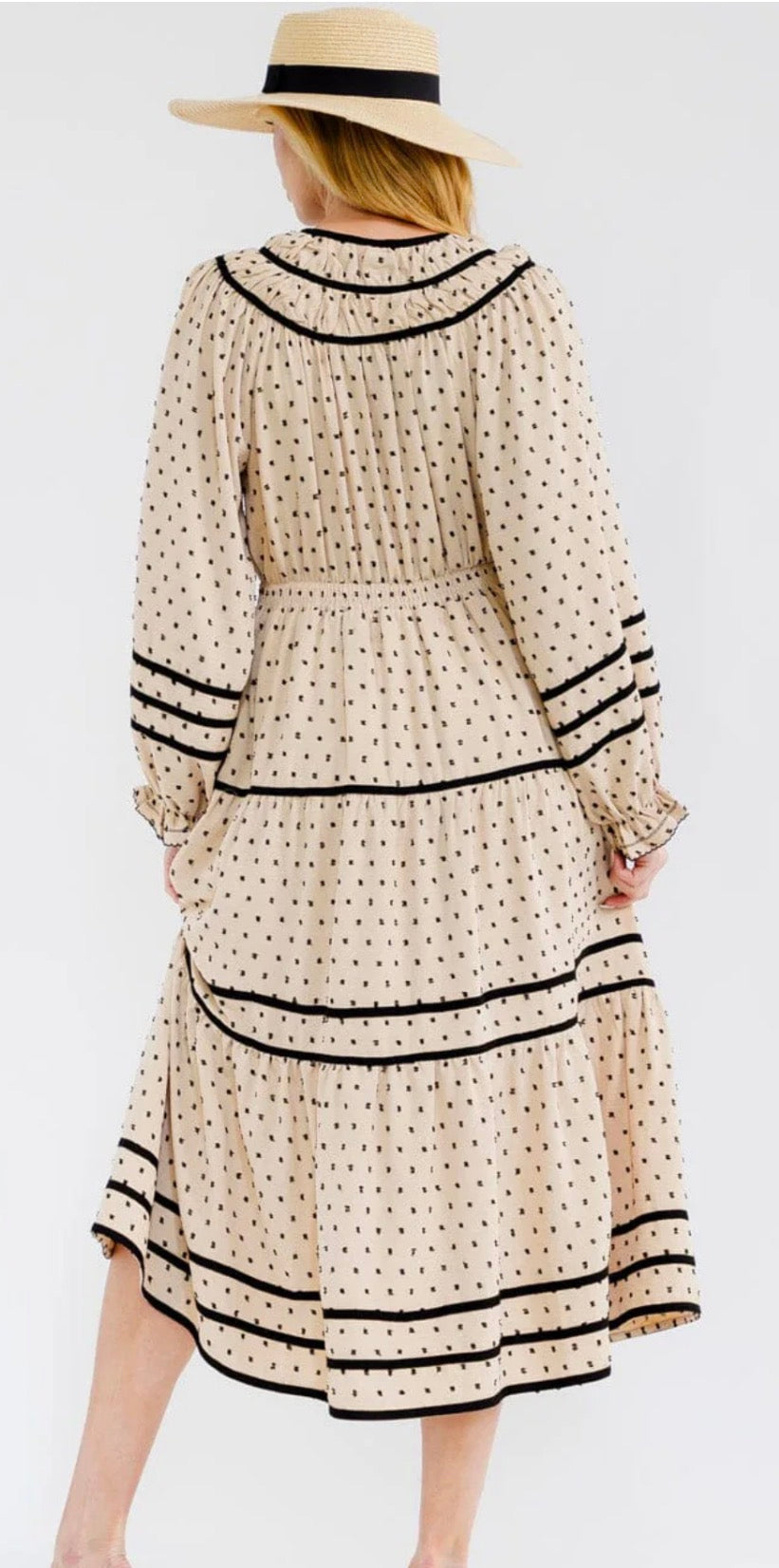 Jackie Dot Maxi in Taupe