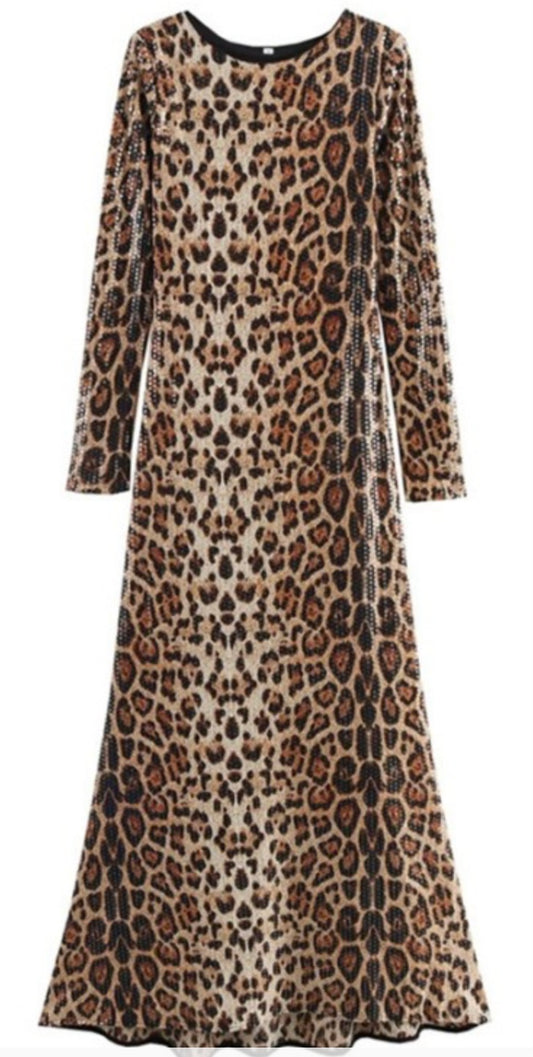 Leopard Sequin Maxi