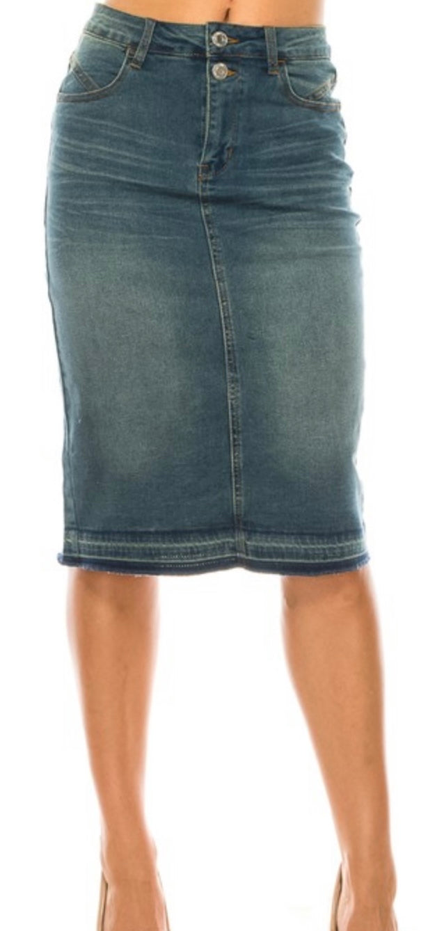 Stretch Denim Skirt