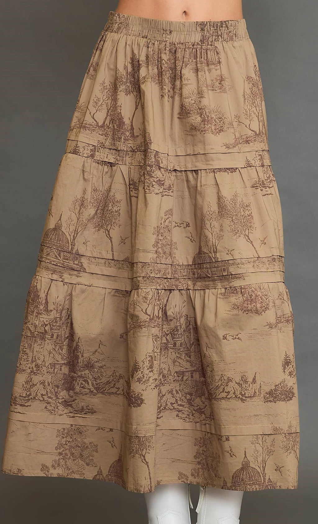 Taupe Landscape Maxi Skirt