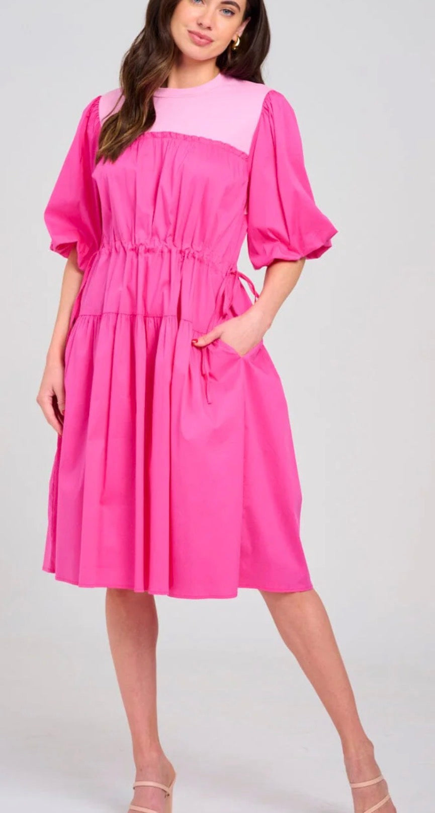 Puff Colorblock MIDI in Fushia