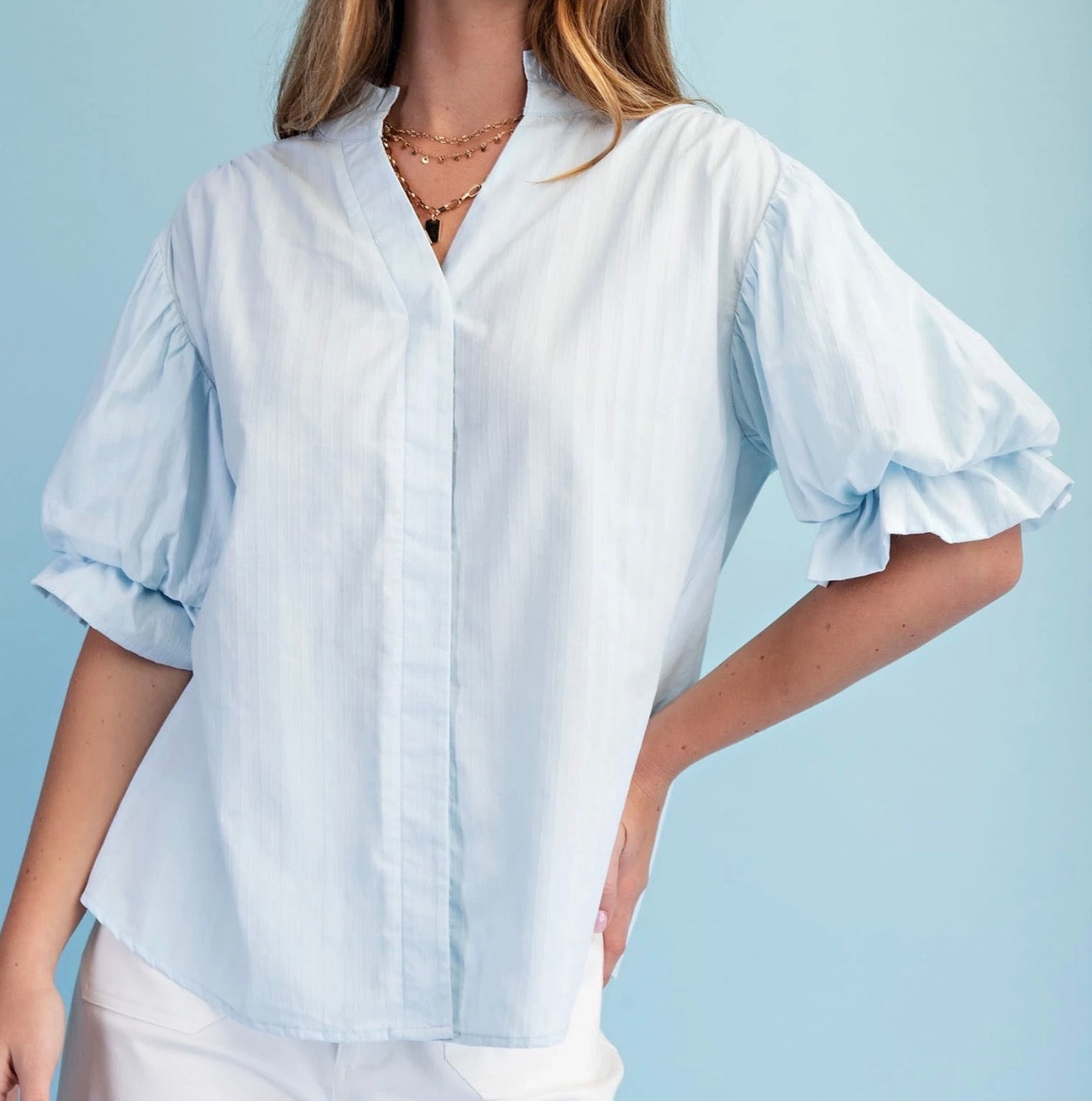 Bow-tiful Top In Powder Blue