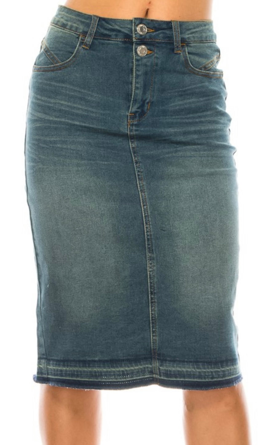 Stretch Denim Skirt